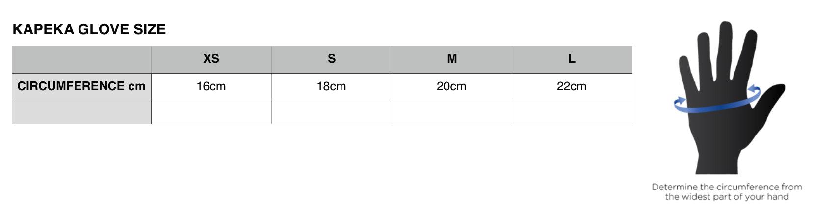 Glove size chart