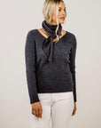 Woman wearing Merinosilk Lakeside Sweater - Kapeka NZ