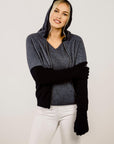 Woman wearing aMerinosilk Lakeside Sweater - Kapeka NZ