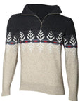zip Sweater with a patterned design on a white background