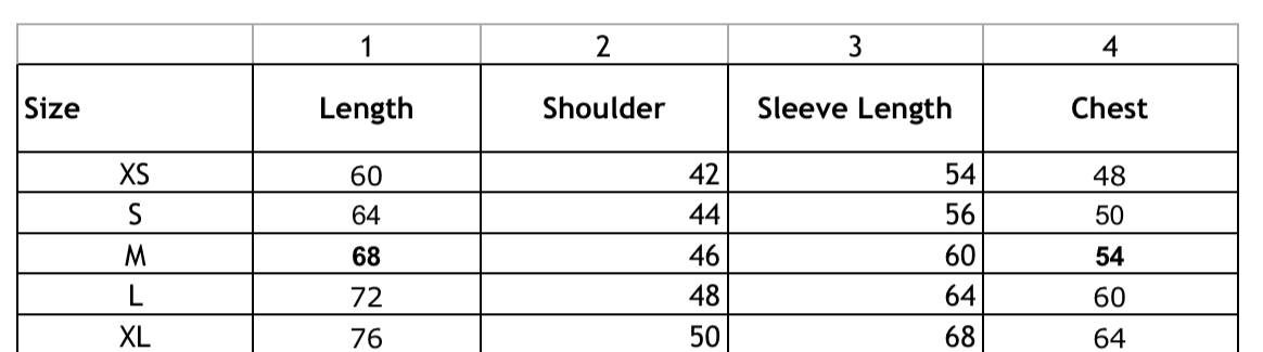 size chart
