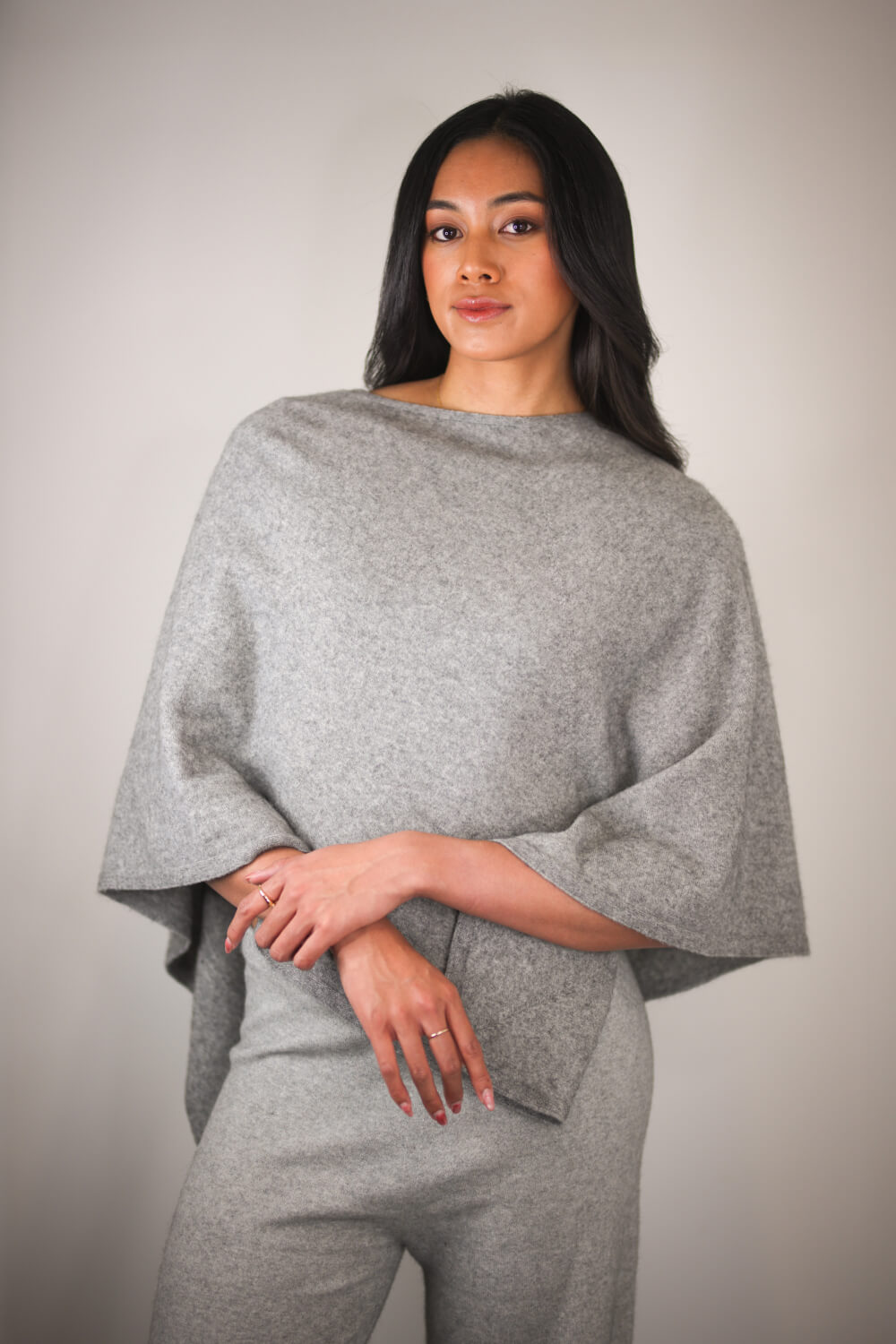 【美品】SACRA ポンチョ　アルパカ混　ケープ　チェック柄　日本製 10003585_10.jpg