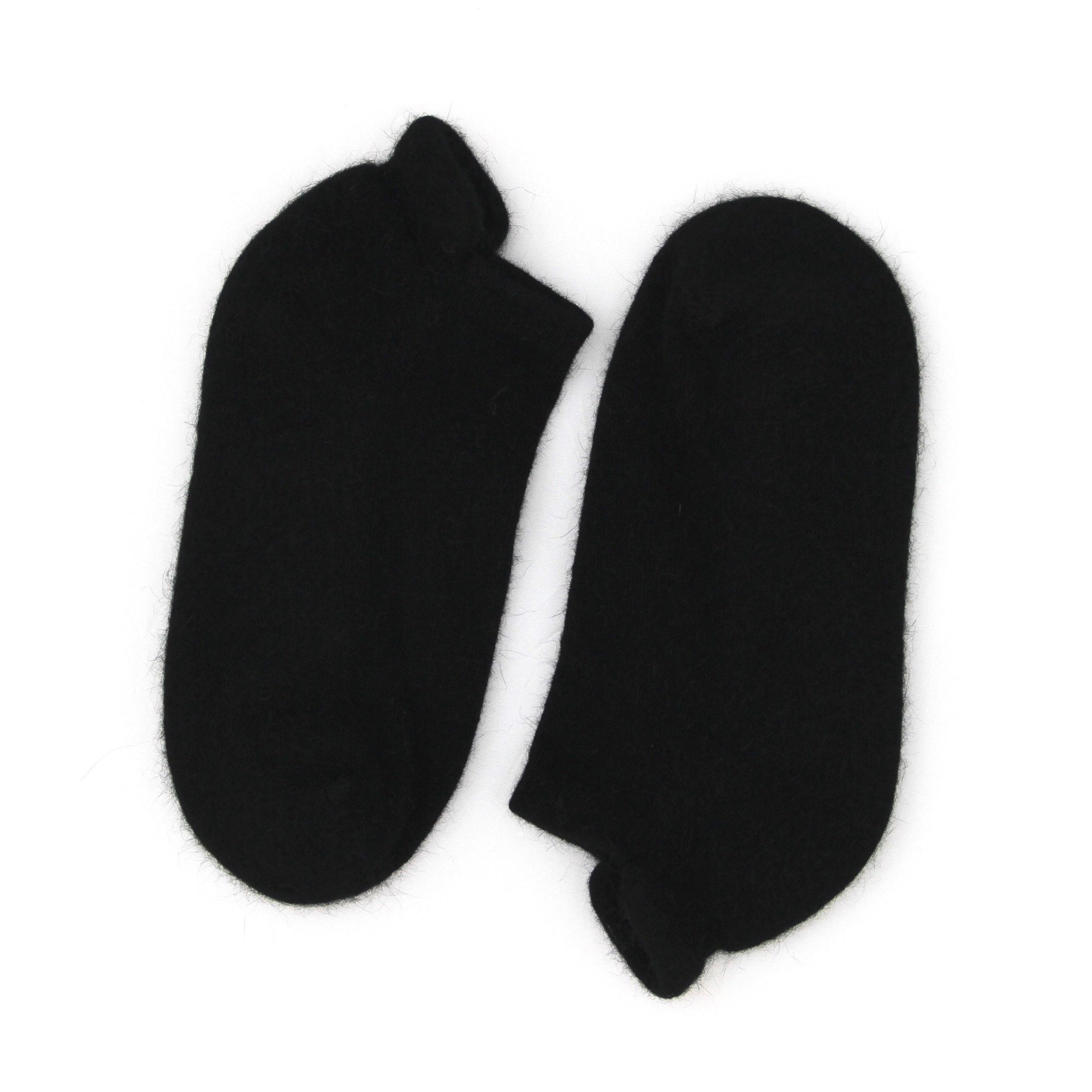 Black Possum Slipper Socks with Merino