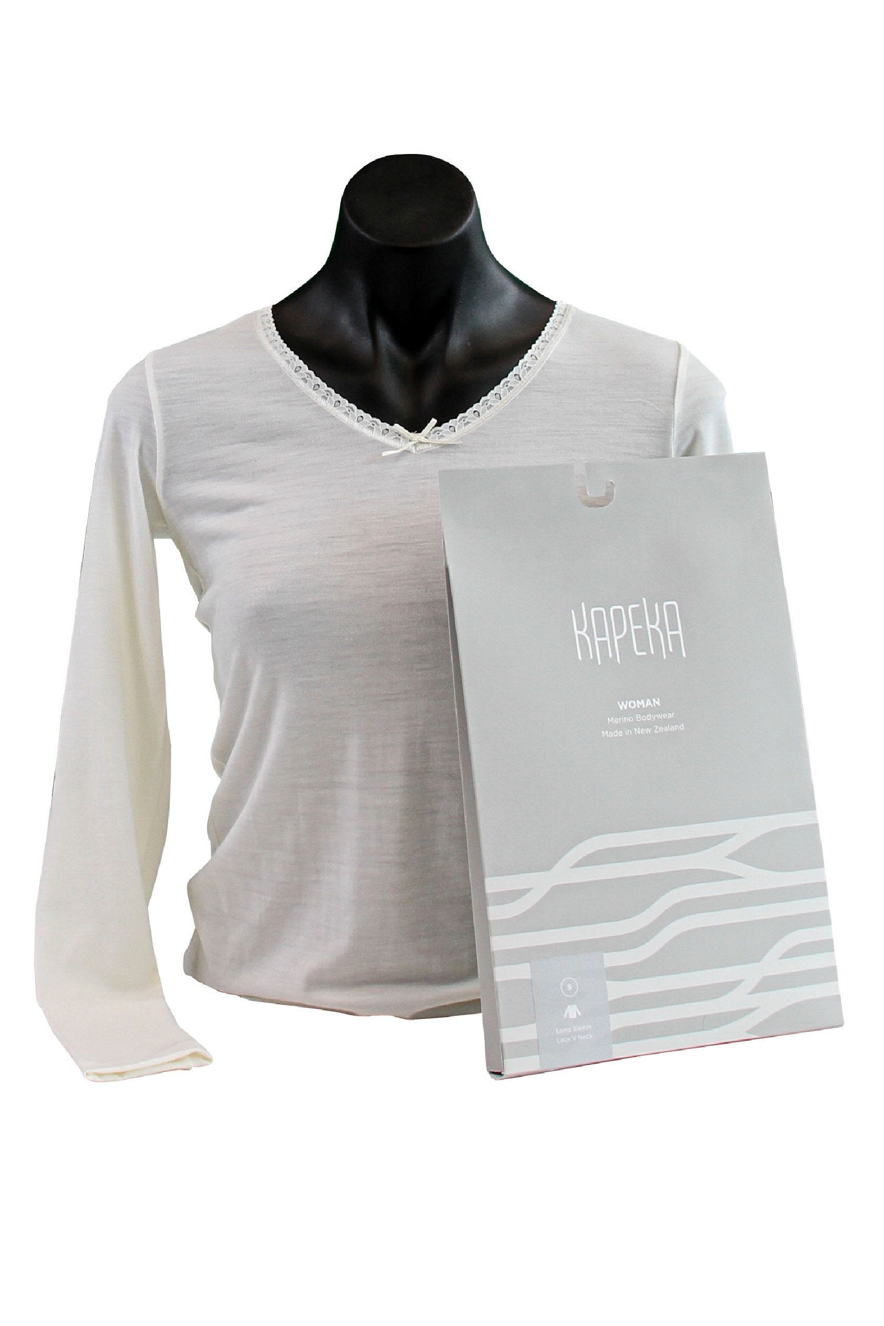 Women&#39;s White Merino Thermal Top - Kapeka NZ