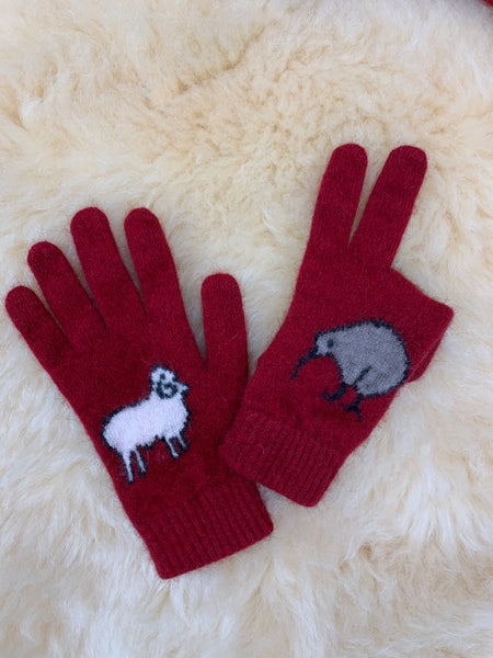 メリノシルク 手袋 (羊 ＆ キウィ)