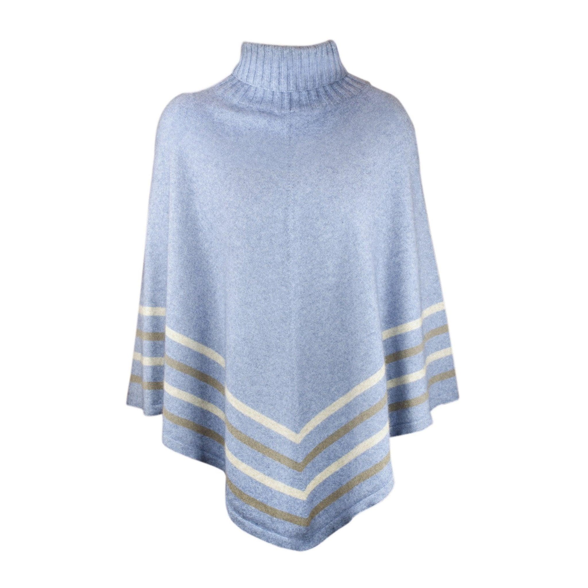 Merinosilk Stripe Poncho - Kapeka NZ
